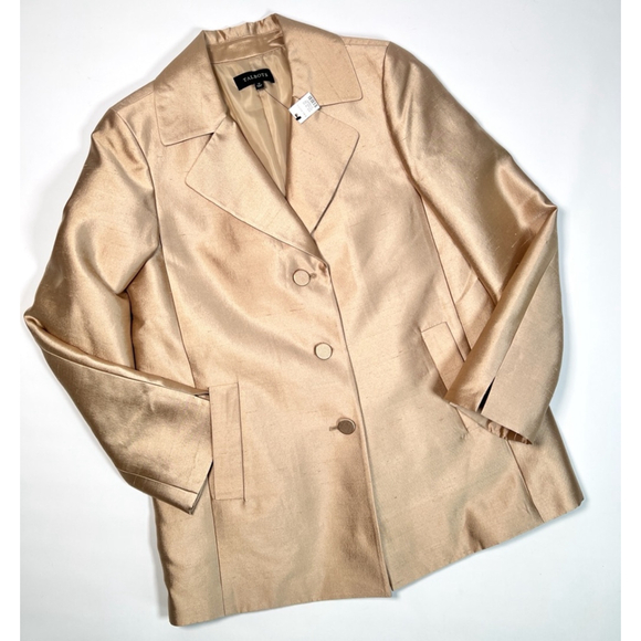 Talbots Womans Blazer Size 12 Gold Silk Wool 2012 - Picture 4 of 9